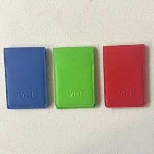 NEW VH1 CellMate Cellphone stick-on card carriers set 3 –1 each Green, Blue, Red